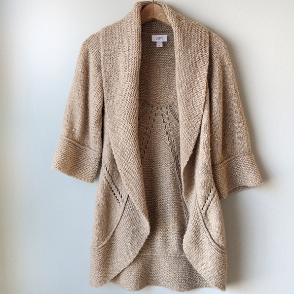 LOFT Sweaters - Loft Chunky Knit Open Cardigan Sweater Wool